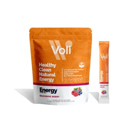 Voli Energy - Beachside Berry - Clean Energy Supplement, 100mg Caffeine from Gree Tea Extract, No Artificial Sweeteners, No Added Sugars, Replenish and Revitalize, 15 Servings (Pack of 1)