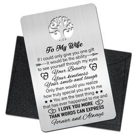 Mhfpl To My Wife I Love You More Than Words Can Express Wallet Card, Engraved Wallet Insert Card Love Note from Husband for Wife, Wedding Birthday Anniversary Christmas Gifts, Love Gifts for Wife