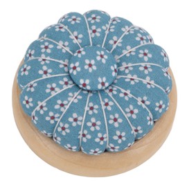 SEAFRONT Pin Cushion with Wooden Base, Round Pin Cushion, Portable Pin Cushion for Beginners and Professionals, Sewing Accessories, Children