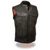 Milwaukee SOA Men's Naked Cowhide Leather Vest Zipper & Snap
