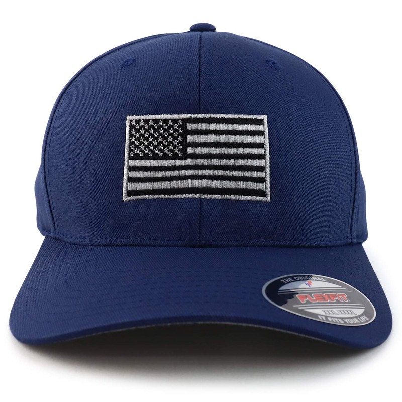 Armycrew USA American Flag Embroidered Flexfit Cap Fits Up to