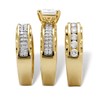 PalmBeach Yellow Gold-Plated or Silvertone Princess Cut and Round Cubic