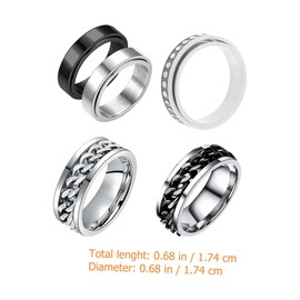 5pcs Titanium Steel Rotating Rings Anxiety Fidget Rings Anti Anxiety Rings Rings Rings