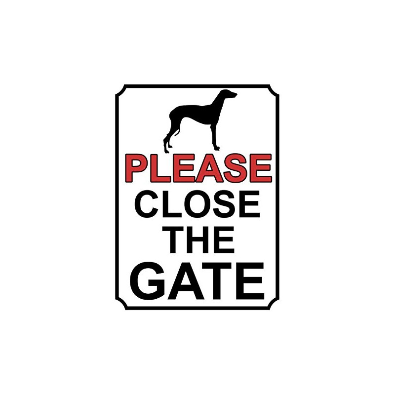 SHAWPRINT PLEASE CLOSE THE GATE DOG THEME METAL SIGN 200MM