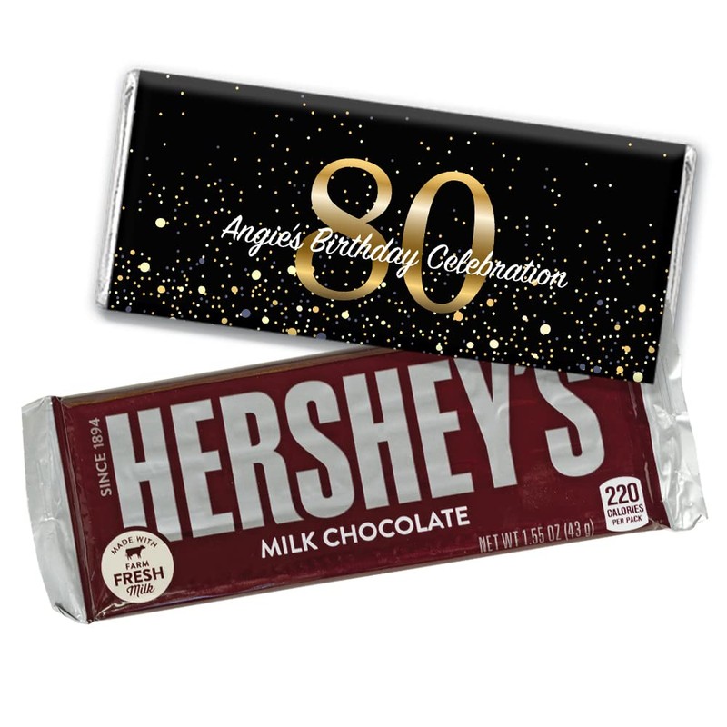 24ct 80th Birthday Party Favors Custom Wrappers for Candy Bars