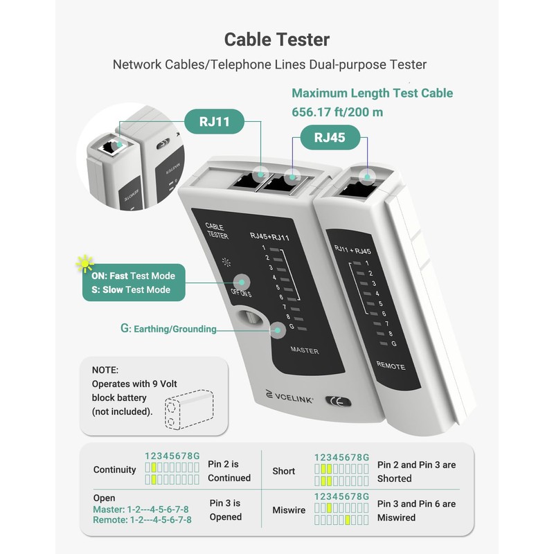 VCELINK RJ45 Crimp Tool Kit for CAT7/6A/6/5E/5, Upgraded Network Tool