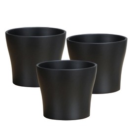 Scheurich Set of 3 Classic Anthrazit Ceramic Plant Pots – 6" Decorative Pots for Indoor Plants - Waterproof&UV-Resistant Planters - Durable, Break-Resistant Design - Made in Germany - 0.4 gal