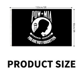 3ply Pow Mia Flag 3x5 Ft Double Layers Heavy Duty Durable Large Flag Banner Outdoor Indoor Decorations with 2 Brass Grommets