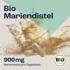 GOaktiv Organic Milk Thistle Capsules - 900 mg Silymarin per Dose - High-Quality Herbal Supplement for Conscious Nutrition - Vegan & No Additives - Practical Use in Everyday Use - 180 Capsules