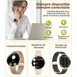 ESFOE Women Smart Watch 1.43 Inch AMOLED Smart Watch with Bluetooth Call Women Function 24 Hour Heart Rate Monitor Sleep Monitor 120+ Sport Mode IP68 Pedometer Calorie Counter iOS