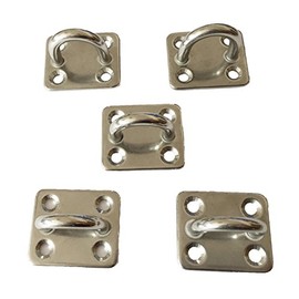 Sunload Eye Plate Rectangular Stainless Steel V4A Pack of 5 (35 mm)