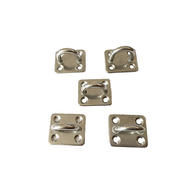 Sunload Eye Plate Rectangular Stainless Steel V4A Pack of 5