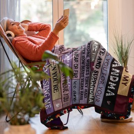 Peliny Chrid Grandma Gifts Throw Blanket 60"X50" - Christmas Birthday Gifts for Grandma - Gigi Gifts for Grandma - Nana Gifts from Grandkids - Best Grandma Gifts for Grandma from Grandchildren