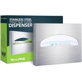 Alpine Industries Stainless Steel Toilet Seat Cover Dispenser Wall Mount