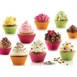 Lion 12 Moldes De Silicón Para Cupcake Capacillo