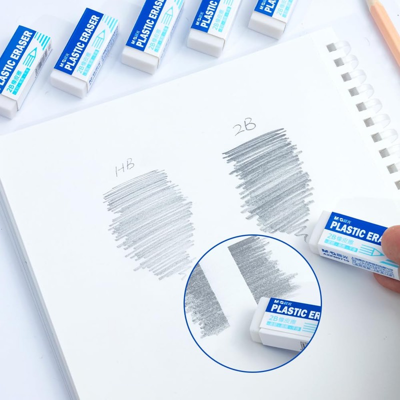 M&G 12 Pack White Erasers Bulk, Small Rubber Pencil Erasers