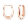 Loutade Rose Gold Chunky Hoop Earrings for Women, 925 Sterling Silver Oval Hoop Earrings with 5A Zircon, Hypoallergenic Simple Sleeper Cartilage Huggie Ear Hoops, Trendy Jewelry Gifts for Men Girls