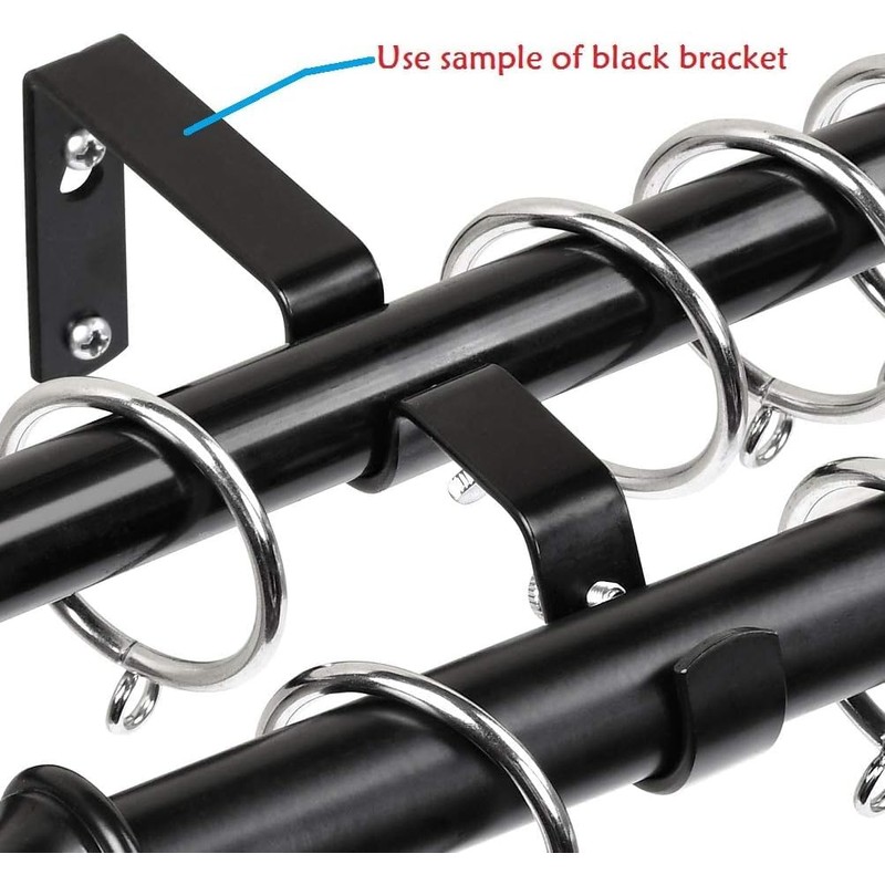 Heavy Duty Double Curtain Rod Brackets Antique Brass Pack of