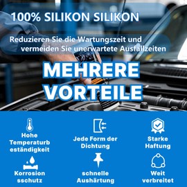 Eastyupin Dichtmasse Motor,Motordichtmasse Schwarz 110g,Geeignet für die Abdichtung von Motoren, Getrieben und Zylinderköpfen，Hochtemperaturbeständig Dichtungs-Additiv,Regeneriert Dichtungen
