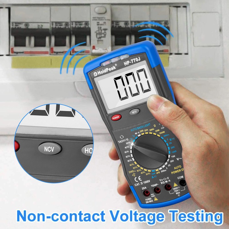 HoldPeak Digital Multimeter Automotive AC/DC Volt Amp Dwell Meter RPM