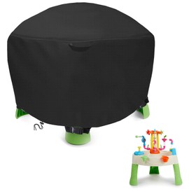 AKEfit Kids Water Table Cover for Little Tikes Spiralin' Seas Waterpark Play Table, Round Sand Water Table Cover Waterproof Dustproof Anti-UV Outdoor Toys Cover,34“Dia x 18"H, Black (Cover only)