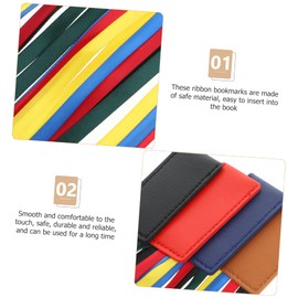 STOBOK Bible Ribbon Bookmark Leather Ribbon Bookmark Label Leather Artificial Leather Christian Book Markers Leather Bookmark with Colorful Ribbons for Books