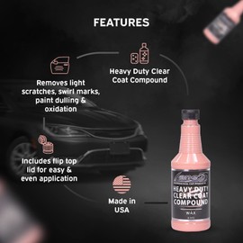 LANE'S Heavy Duty Clear Coat Compound, Car Paint Scratch Repair, Removes Oxidation Marks and Swirl Marks, Buffing Compound (32 OZ)
