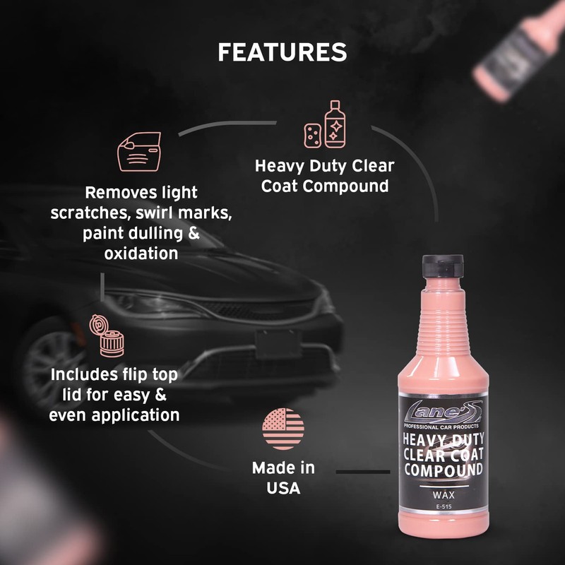 LANE'S Heavy Duty Clear Coat Compound, Car Paint Scratch Repair,