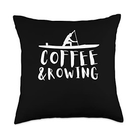 College Rowing And Paddleboard - Coffee And Rowing Throw Pillow