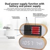 Wooden Alarm Clock Digital Voice Control LED Glowing USB Plug