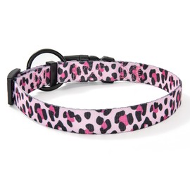 Mile High Life | Dog Collar | Cute Patterns | Soft Smooth Fabric | Small/Medium/Large (Pink Leopard, Medium (Pack of 1))