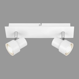 Briloner Leuchten LED Ceiling Spotlight 2-Bulb Rotatable and Swivelling Spotlight 2x GU10 5 Watt 460 Lumen 3,000 Kelvin White