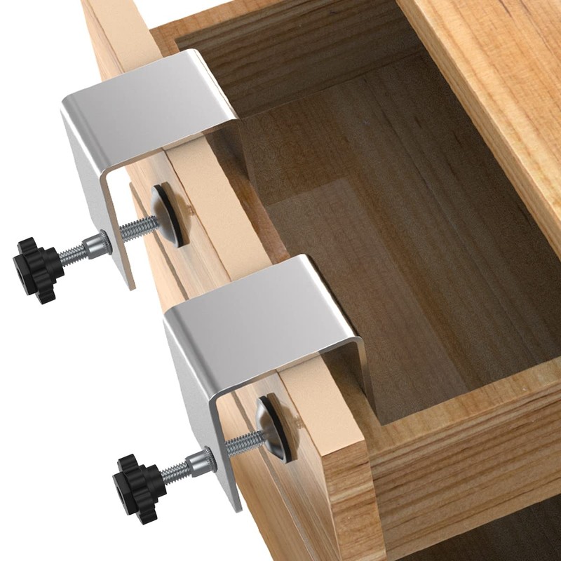 2Pcs Drawer Front Installation Clamps Fast Jig Cabinet Tool Stainless