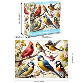 Rocorose 1000 Piece Puzzle for Adults, Colorful Birds and Flowers Puzzle with Exquisite Poster, Challenging Spring Garden Animal Songbirds Cardinals Puzzles Game