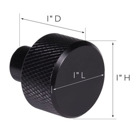 Design House 206664 Porter Cabinet Knob for Kitchen Bathroom Closet Dresser Cabinets, Matte Black, 5-Pack