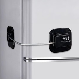 Combination Refrigerator Lock - Resettable Code Fridge Lock for Kids, Adults, Heavy Duty Child Safety Locks for French Door Fridge, Freezer, Cabinet, Pantry, Easy Install No Keys Needed(1Pack)