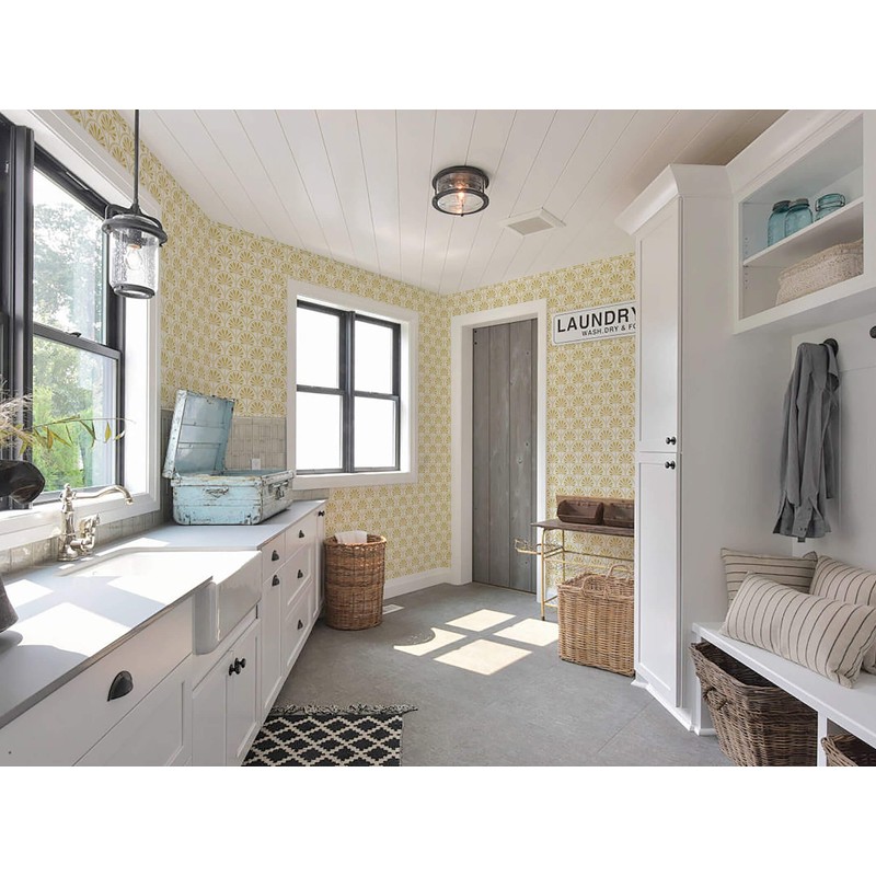 Heroad Peel and Stick Wallpaper White and Gold Wallpaper Tropical