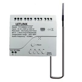 LETLINK 4-Channel 7-32V or 85-250V WiFi Wireless Smart Temperature Relay Switch,Dry Contact App Remote,Compatible with Alexa Google Home (4CH 85-250V)