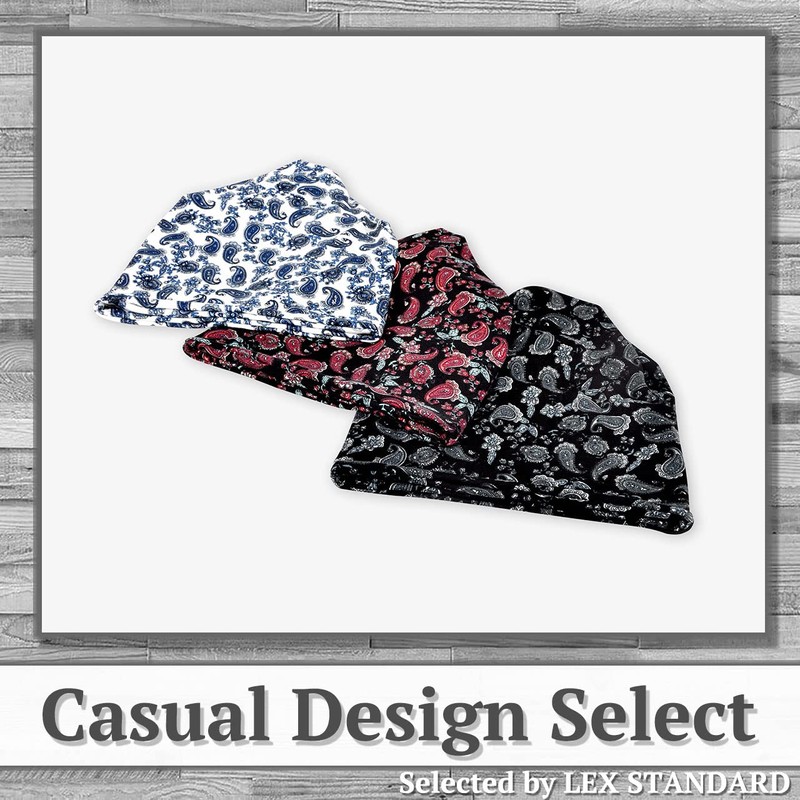 Rex Standard CH092 Knit Hat, Paisley Pattern, 2-Way Neck Warmer,