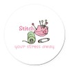 CafePress Stitching Therapy 5.5" Round Car Magnet Magnetic Bumper Display