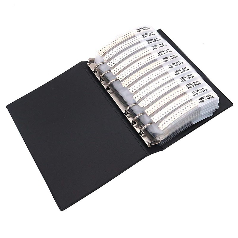WINGONEER 1%0805 SMD Resistor Aggregation Folder (0Ω-10MΩ) 170 Values x