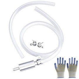 Brake Bleeder One Way Valve Tube Bleeding, with 2 Clamp Gloves, One Way Check Valve Brake Bleeder kit, for Hydraulic System Bleeding, Car Clutch Fluid Replacement Hose
