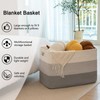 OIAHOMY 118L Extra Large Blanket Basket, Rectangle Woven Cotton Rope