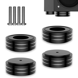 Viborg - almohadillas para orejas de aislamiento para altavoces HiFi de 58 x 22 mm, 4 amortiguadores de audio de aluminio, aislador de subwoofer con anillo de goma y tornillos de montaje (M4 x 0,7)