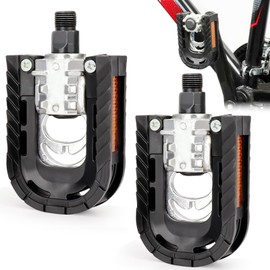 Bicycle Pedals, Bicycle Pedals Foldable on Both Sides, Non-Slip Tread, Industrial Ball Bearing, Bicycle Folding Pedals, Bike Pedals with Reflectors, Bicycle Pedals for Pedelec, MTB, Folding Bike