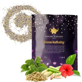 Luna Lullaby Sleep Tea, Organic Loose Leaf Herbal Tea – Calming, Relaxing Bedtime Tea – Chamomile, Valerian Root, Peppermint – 8 oz Resealable Bag (Makes 100 Cups) – The Elegant Elephant