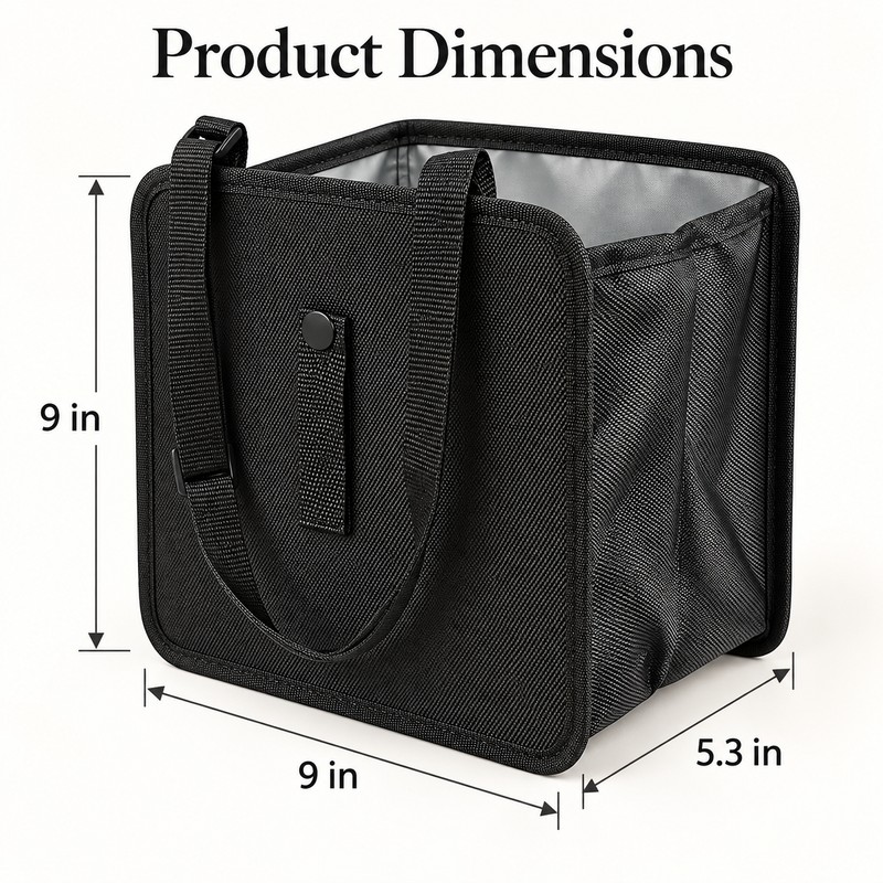 1pc Durable polyester fiber car trash can - Multi-functional folding