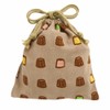 Hamamonyo Small Drawstring Bean Canele, Brown