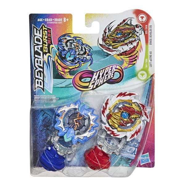 Beyblade Burst Rise Hypersphere Dual Pack Erase Devolos D5 and Left Astro A5 -- 2 Left-Spin Battling Top Toys, Ages 8 and Up