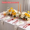 175PCS Clear and Red Disposable Silverware Sets for 25 Guests